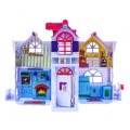 Skladací domček pre deti 3+ Fialový + Figúrky rodiny + Psík + Nábytok + 2 poschodia
