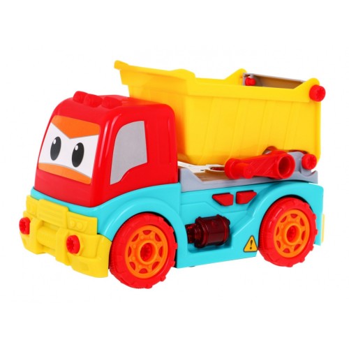 Rozoberateľné Nákladné auto pre deti 3+ Elektrický skrutkovač + Pohon pre sklápačku + Zvuky Svietidlá