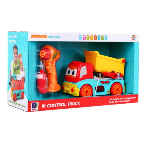 Rozoberateľné Nákladné auto pre deti 3+ Elektrický skrutkovač + Pohon pre sklápačku + Zvuky Svietidlá