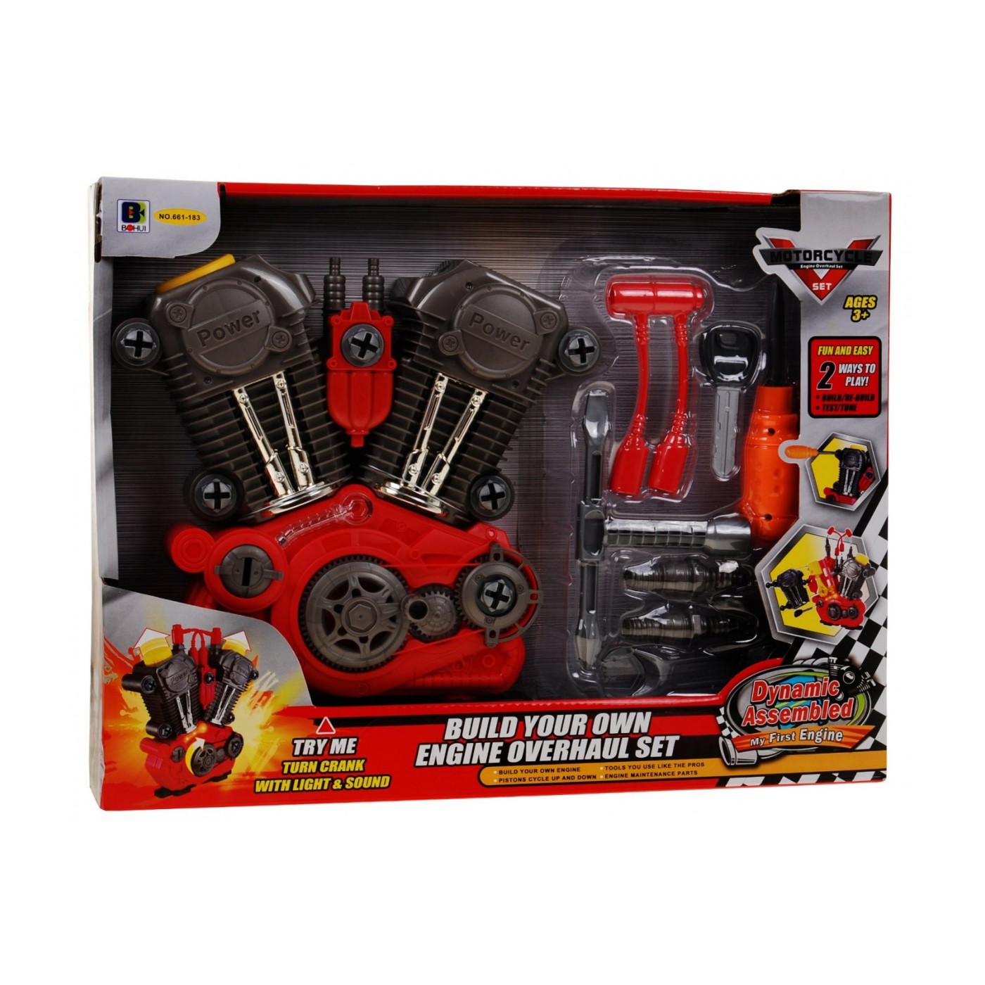 Rozoberateľný Motor auta pre deti 3+ Interaktívne efekty + Pohyblivé časti + Nástroje