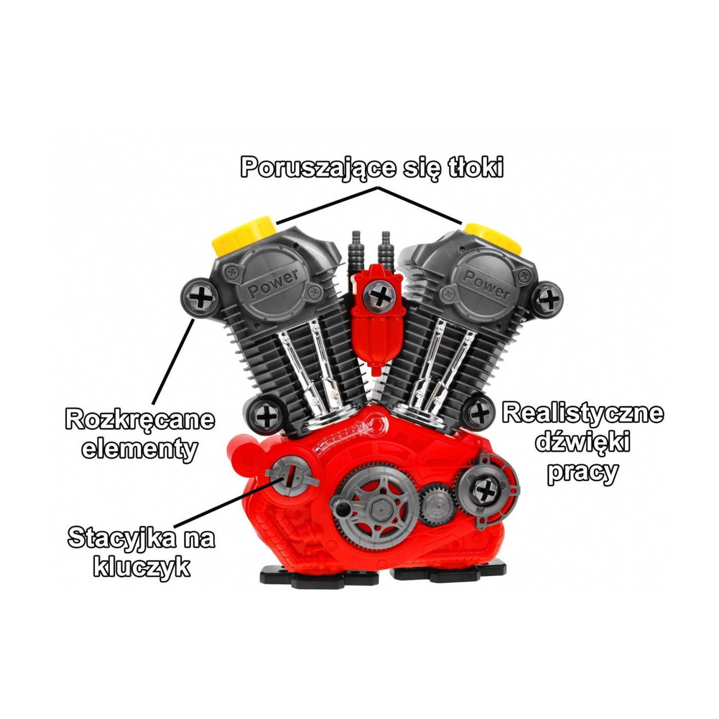 Rozoberateľný Motor auta pre deti 3+ Interaktívne efekty + Pohyblivé časti + Nástroje