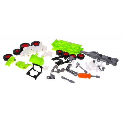 Rozoberateľný Traktor s prívesom pre deti 3+ Skrutkovač + Skrutkovač + Buldozér