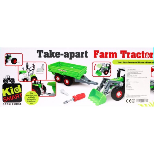 Rozoberateľný Traktor s prívesom pre deti 3+ Skrutkovač + Skrutkovač + Buldozér