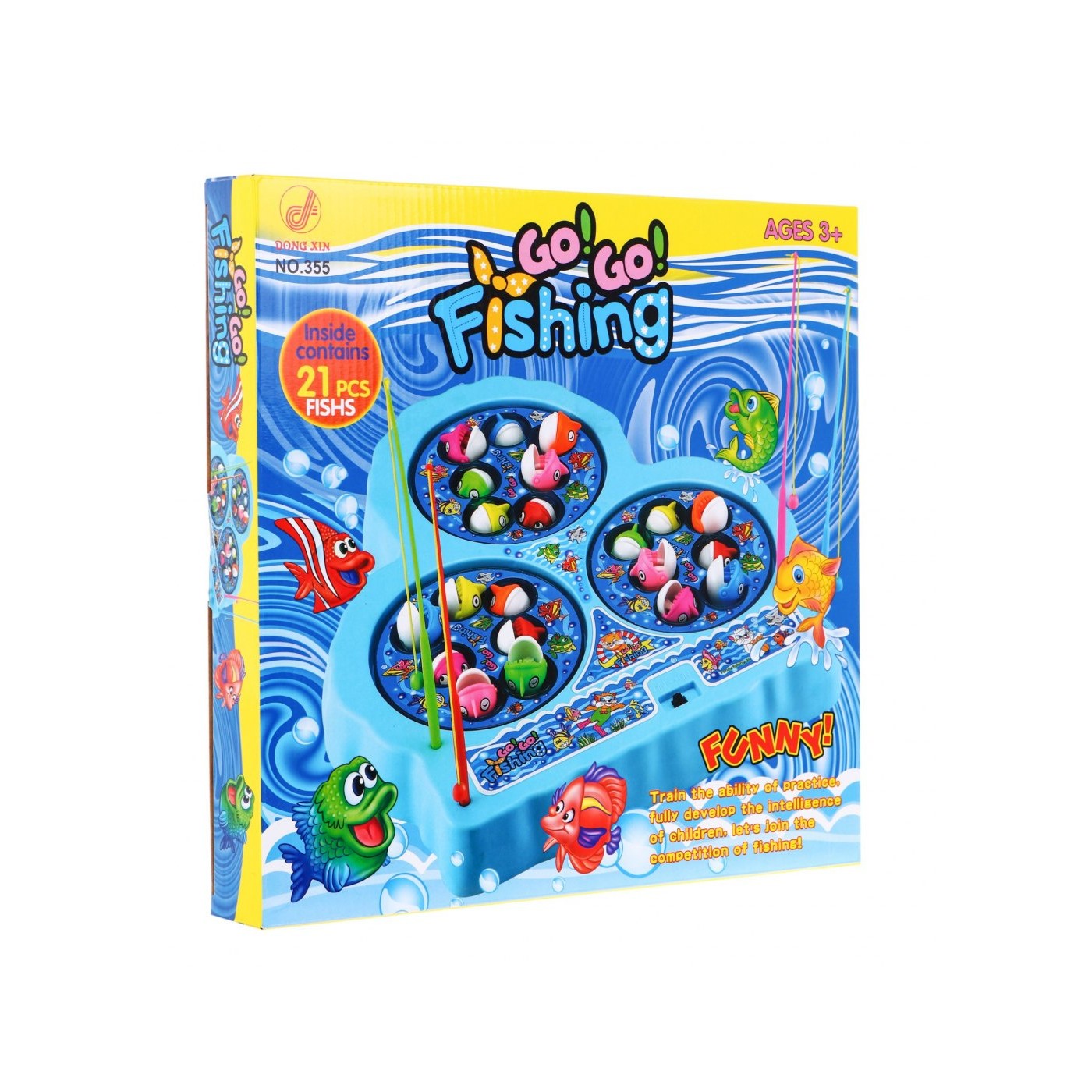 Zručnostná hra Rybárčenie pre deti 3+ ružová + 21 farebných Rybiek + 4 Udice + Doska s 3 rybníkmi