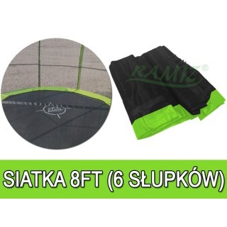 Ochranná sieť SkyRamiz Zelená na záhradnú trampolínu 244cm/8FT 6 puzdier na stĺpiky