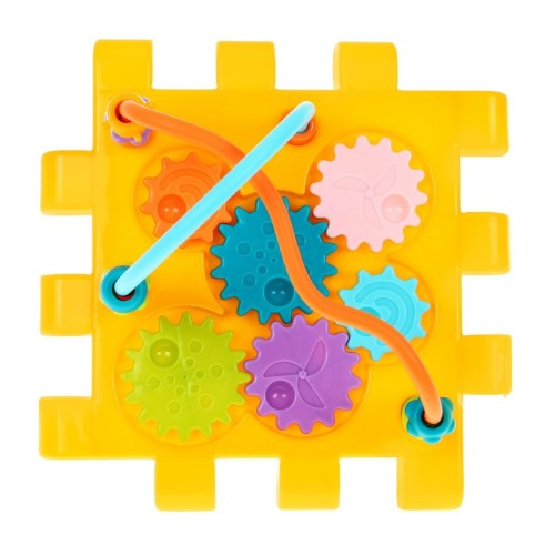 Multidomček senzorický pre deti 18m+ Mini hry 9 Puzzle + Sortéry + Prepletanie + Hodiny