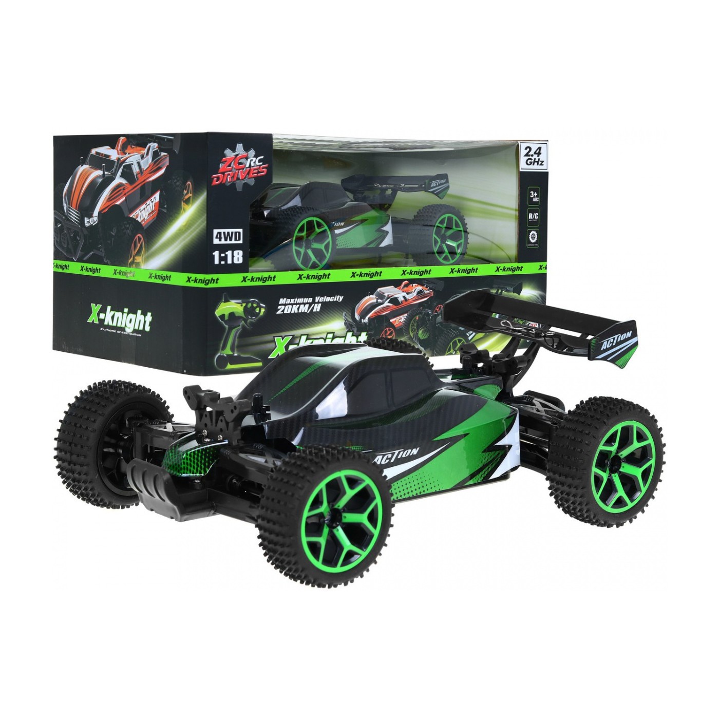 Autíčko BOLID Terénne BUGGY R C Zelené