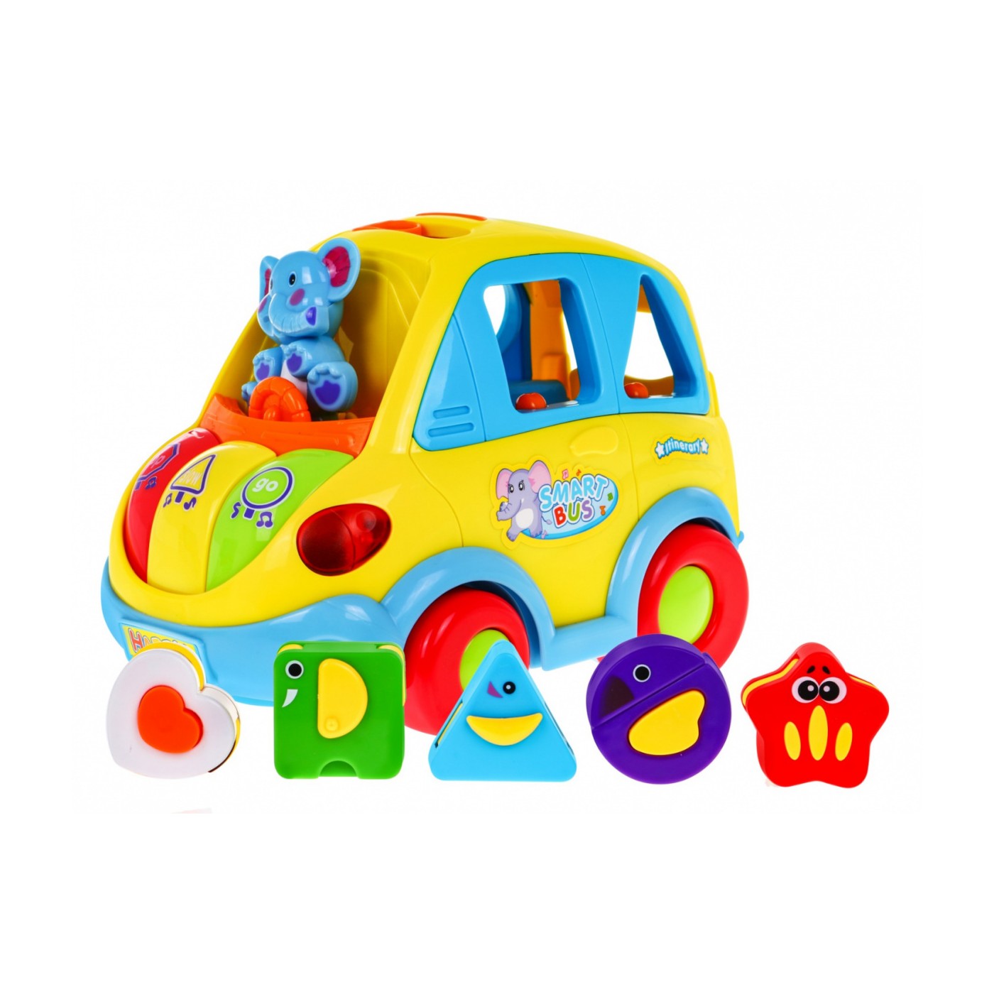 Interaktívny Smartbus pre deti 18m+ Zvuky Svietidlá + Sorter tvarov + Kocky meniace tvar