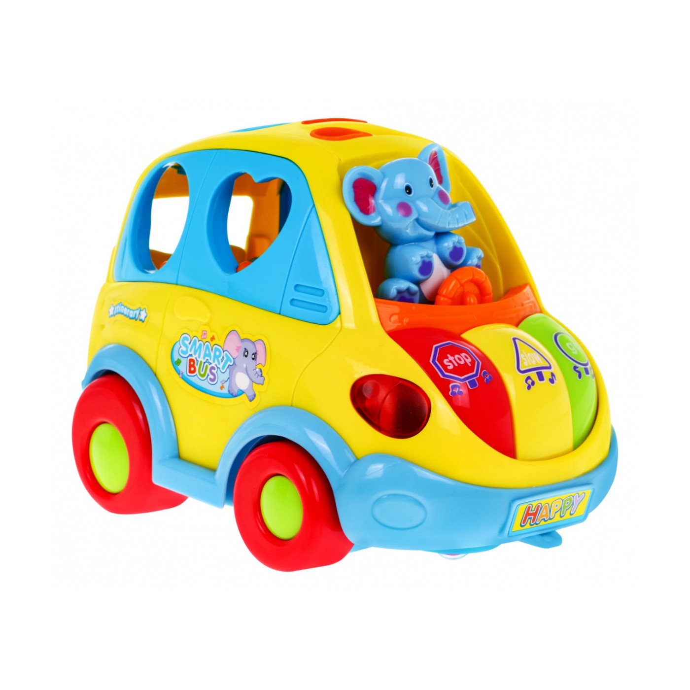 Interaktívny Smartbus pre deti 18m+ Zvuky Svietidlá + Sorter tvarov + Kocky meniace tvar
