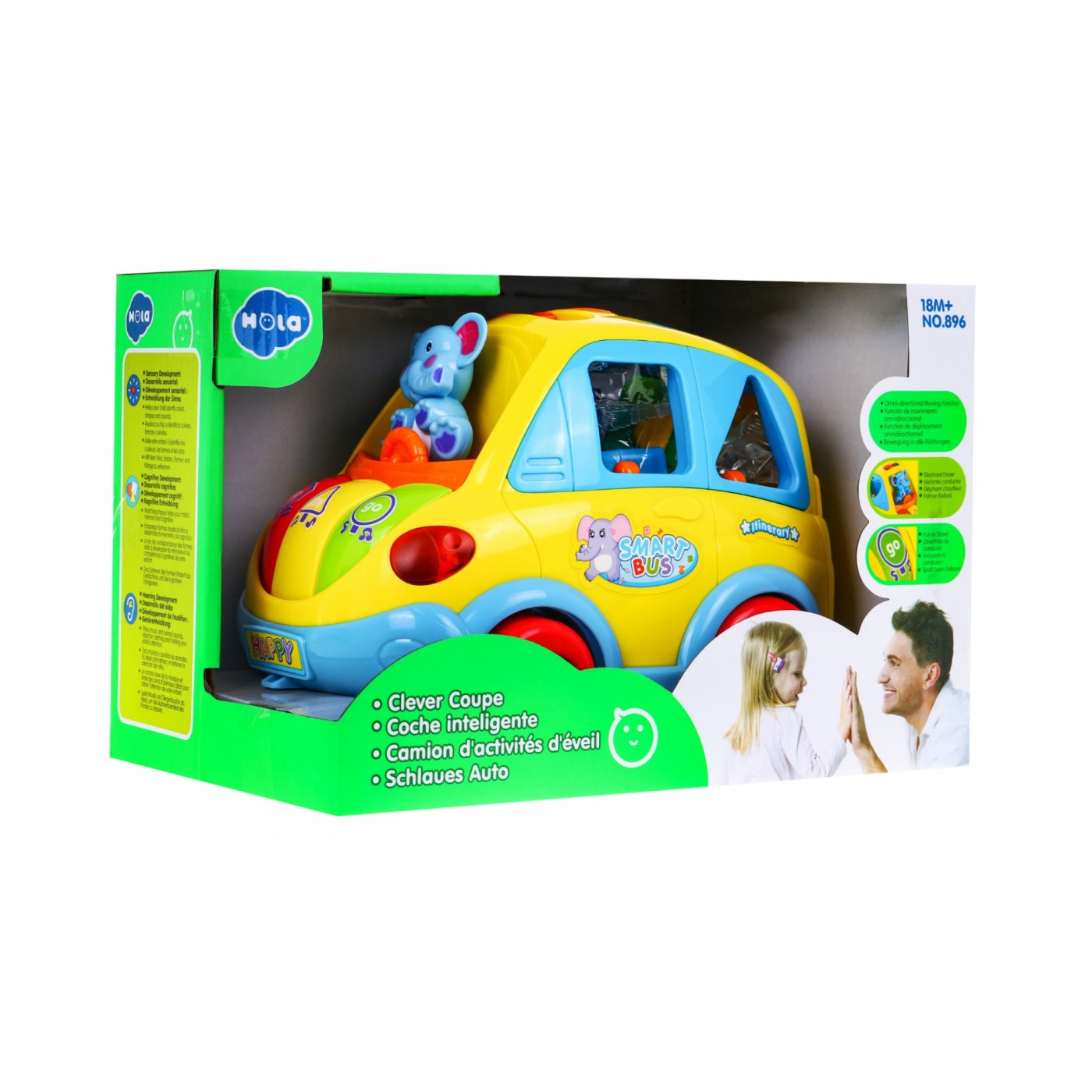 Interaktívny Smartbus pre deti 18m+ Zvuky Svietidlá + Sorter tvarov + Kocky meniace tvar