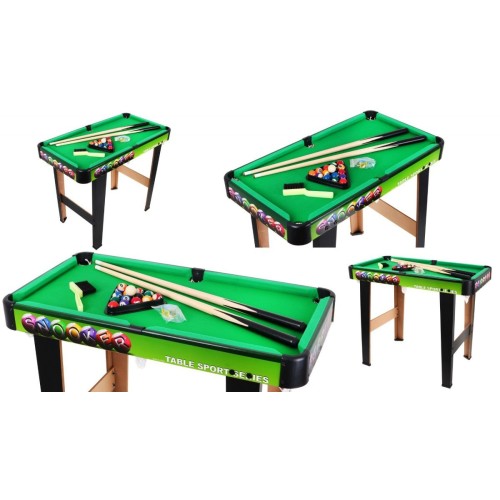 Biliardový stôl pre deti 8+ a dospelých + Doska MDF + Zelený plášť + Farebné gule + Príslušenstvo