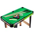 Biliardový stôl pre deti 8+ a dospelých + Doska MDF + Zelený plášť + Farebné gule + Príslušenstvo
