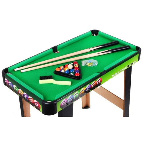 Biliardový stôl pre deti 8+ a dospelých + Doska MDF + Zelený plášť + Farebné gule + Príslušenstvo