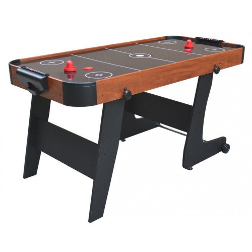 Vzduchový hokej pre deti + Stôl na hru z MDF + Rodinná hra Air Hockey hnedý 152x74x80cm