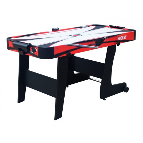 Vzduchový hokej pre deti + Stôl na hru z MDF + Rodinná hra Air Hockey červený 152x74x80cm