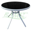 Záhradný stôl kruhový 90cm Rám strieborný