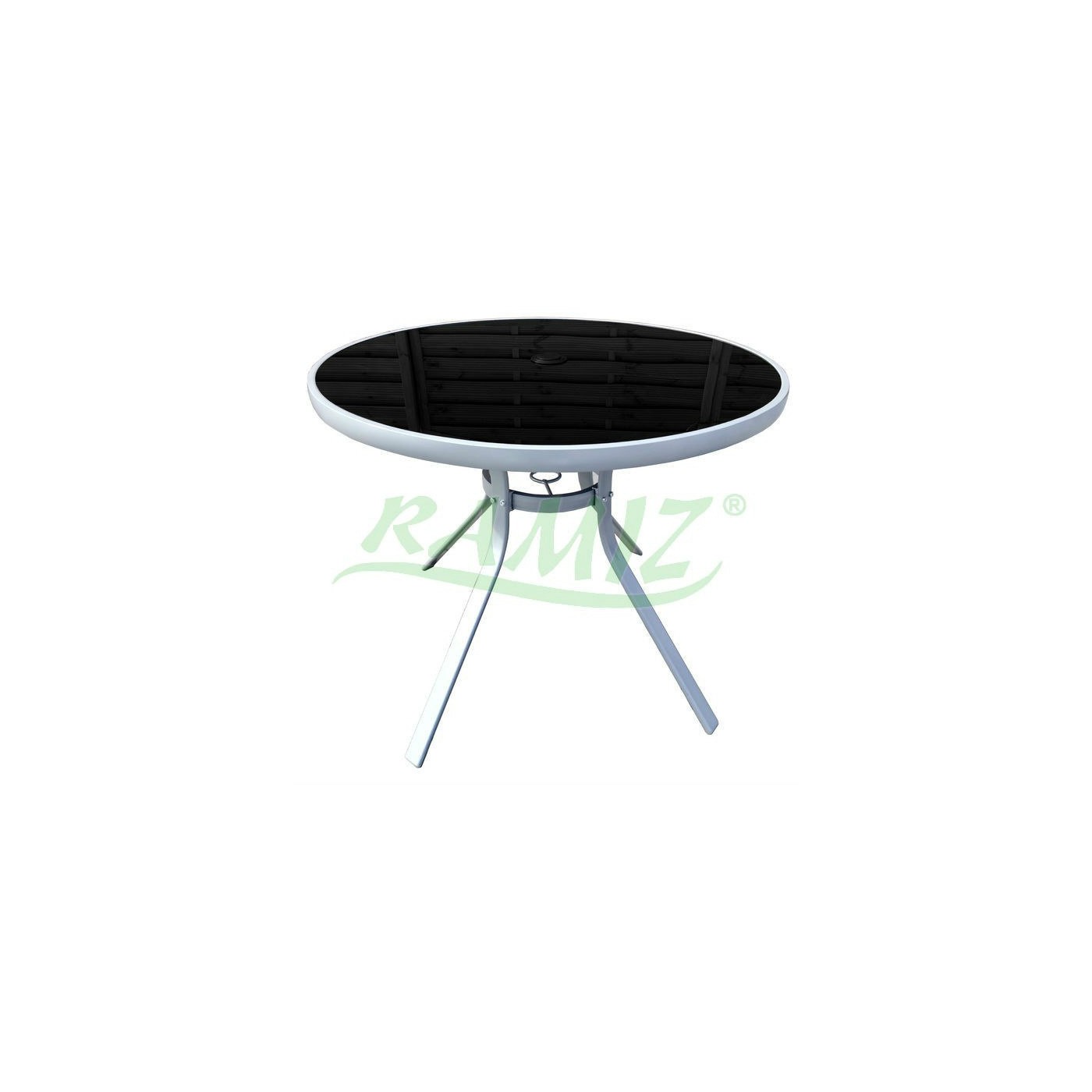 Záhradný stôl kruhový 90cm Rám strieborný