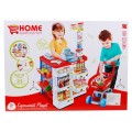 Supermarket pre deti 3+ Červený Hra v obchode 24 ks. Vozík + Tovar + Interaktívny skener