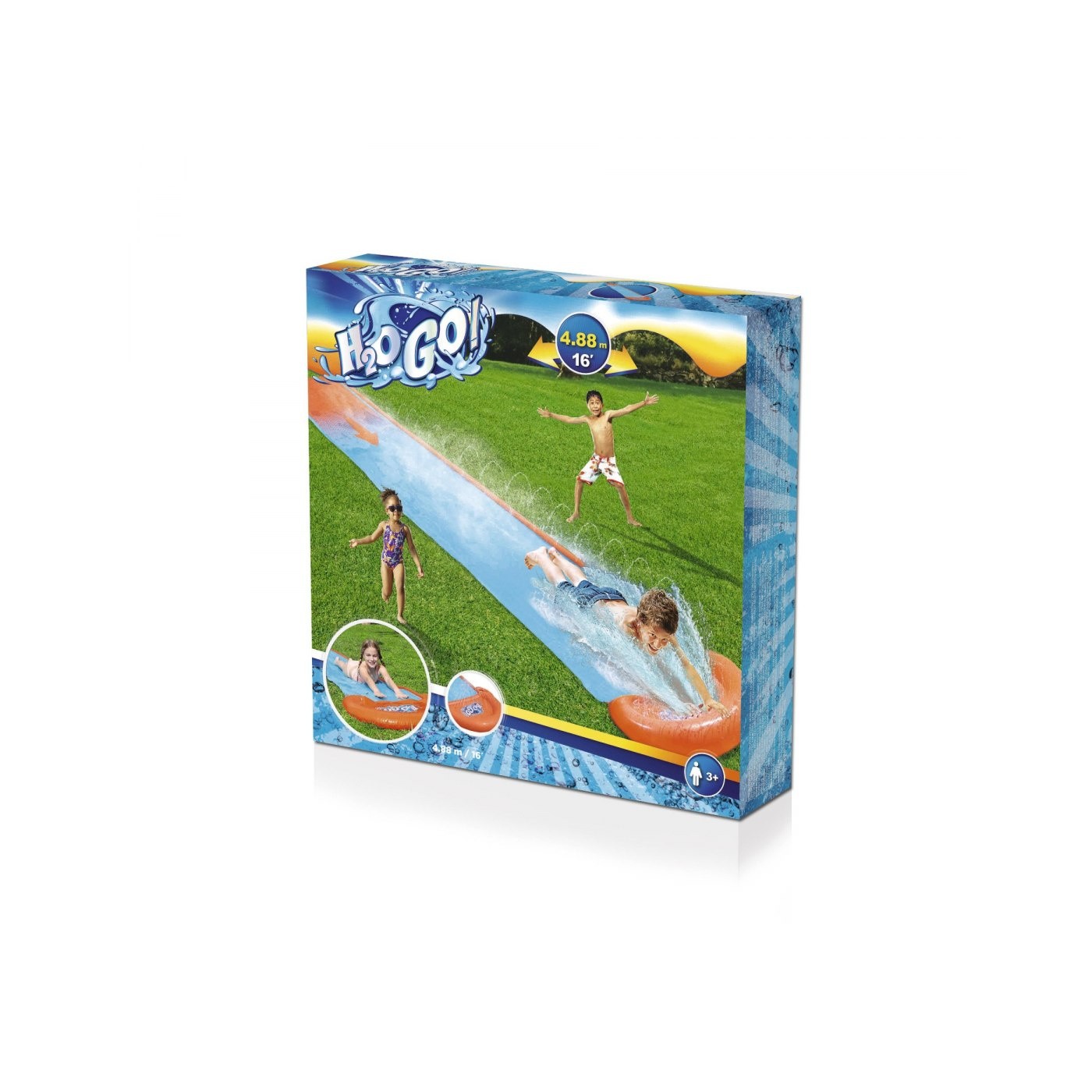 Vodná šmýkačka pre deti 3+ Jednoduchá dráha 488cm BESTWAY + Opravná záplata