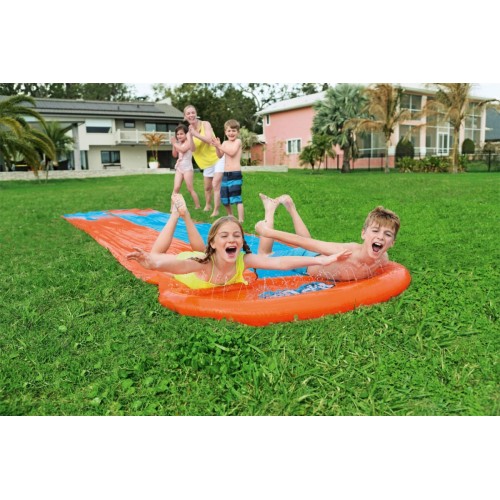 Vodná šmýkačka pre deti 3+ Dvojitá dráha 488cm BESTWAY + Opravná náplasť