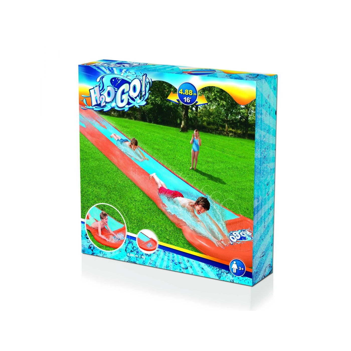 Vodná šmýkačka pre deti 3+ Dvojitá dráha 488cm BESTWAY + Opravná náplasť