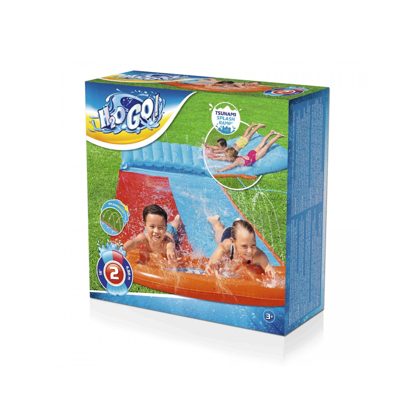 Vodná šmýkačka pre deti 3+ Tsunami Dráha 488cm BESTWAY + Opravná náplasť