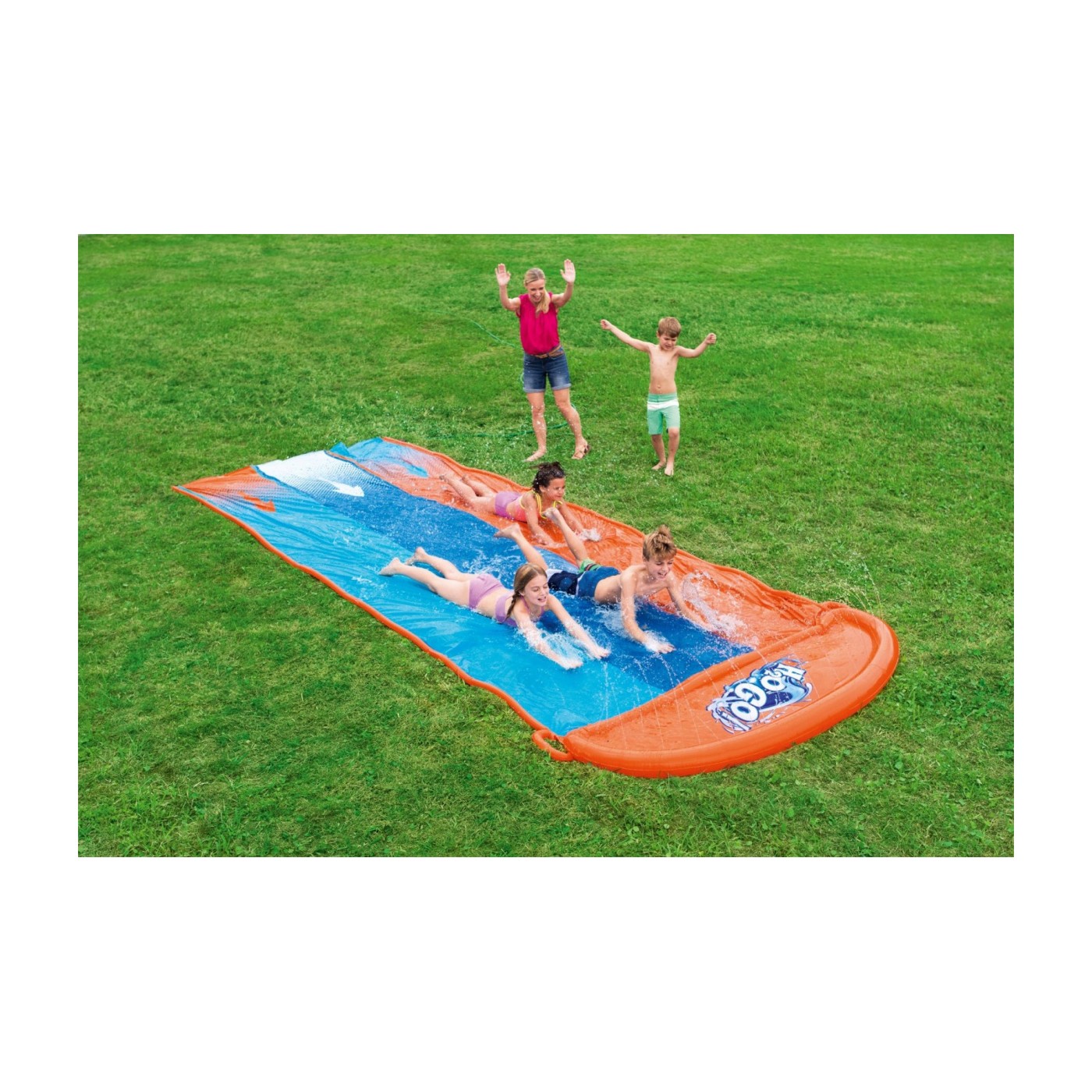 Vodná šmýkačka pre deti 3+ Trojitá dráha 488cm BESTWAY + Opravná náplasť