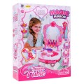 Interaktívny prenosný toaletný stolík pre dievčatká 3+ Zrkadlo + kozmetika + príslušenstvo