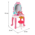 Interaktívny toaletný stolík pre dievčatká 3+ Stolička + Fén + Príslušenstvo