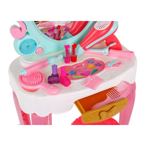 Interaktívny toaletný stolík pre dievčatká 3+ Stolička + Fén + Príslušenstvo