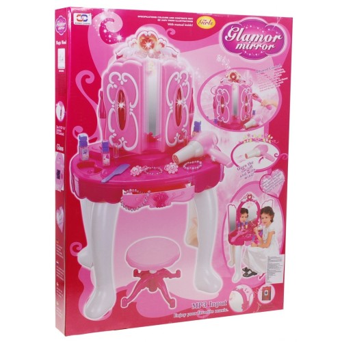 Toaletný stolík Pre Malú Princeznú Príslušenstvo ružový