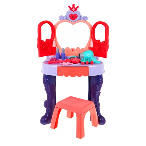 Interaktívny Toaletný stolík pre dievčatká 3+ Magický prútik + Otváracie zrkadlo + Fén + Príslušenstvo 28 ks.