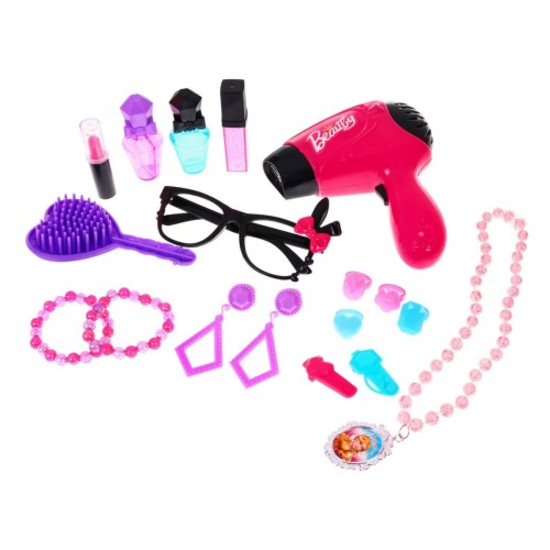 Ružový Toaletný stolík pre dievčatká 3+ Interaktívny fén + Svieti + Príslušenstvo na stajlovanie