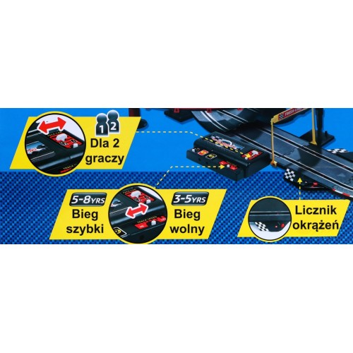 6-metrová pretekárska dráha pre deti 3-8 rokov + Svietiace slučky 360 + 2 autíčka + Počítadlo okruhov