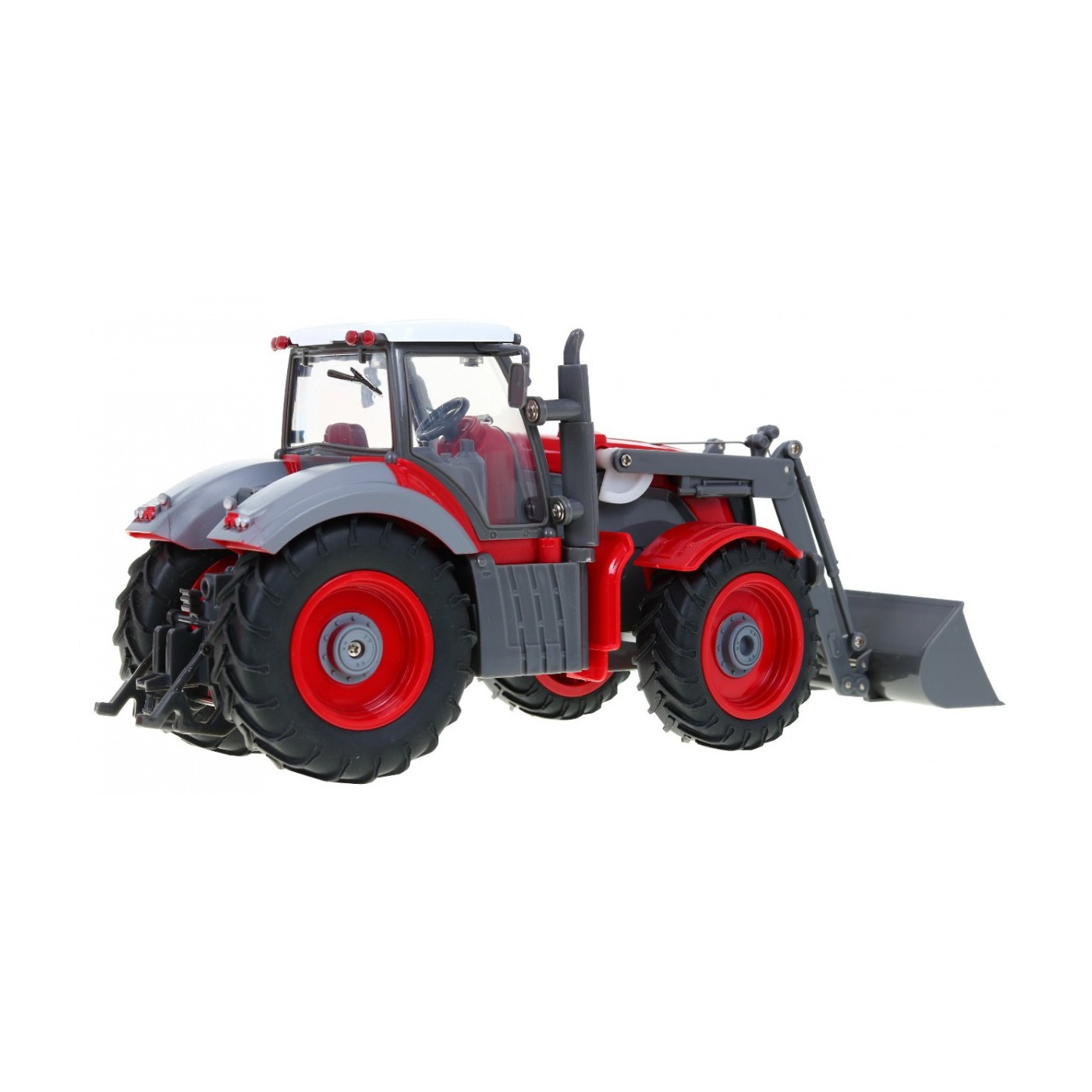 Traktor s bagrom a prívesom pre deti 3+ Diaľkové ovládanie + Pohyblivé časti Červeno-zelený