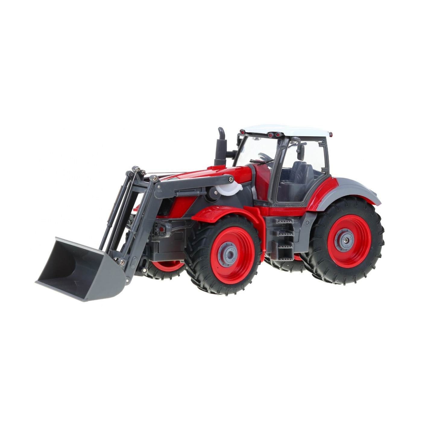 Traktor s bagrom a prívesom pre deti 3+ Diaľkové ovládanie + Pohyblivé časti Červeno-zelený