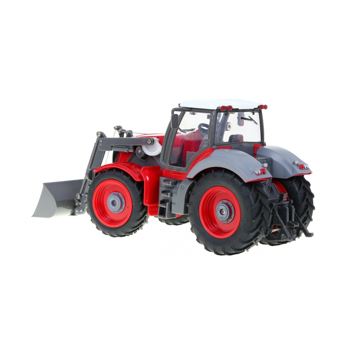 Traktor s bagrom a prívesom pre deti 3+ Diaľkové ovládanie + Pohyblivé časti Červeno-zelený