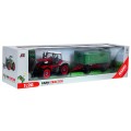 Traktor s bagrom a prívesom pre deti 3+ Diaľkové ovládanie + Pohyblivé časti Červeno-zelený