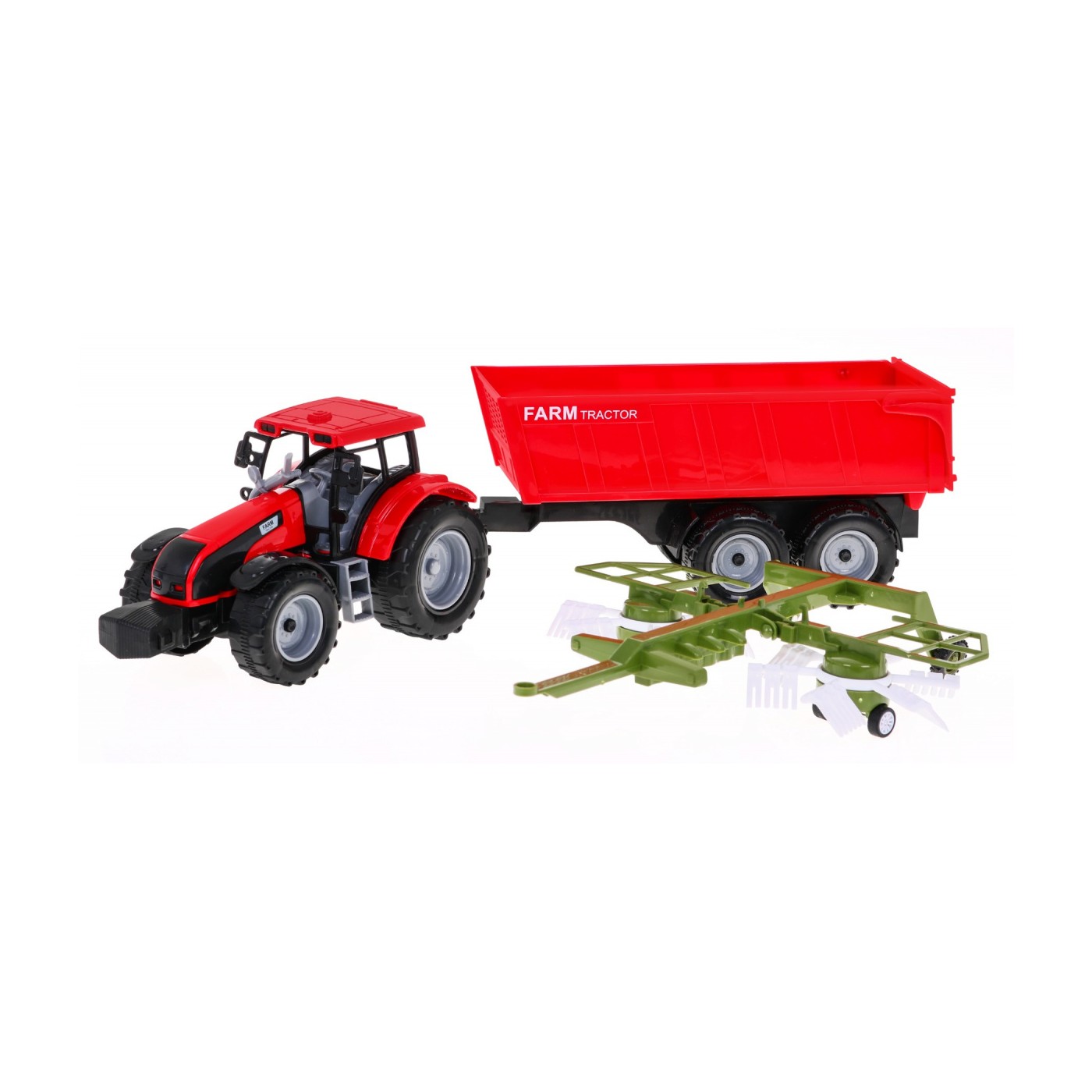 Traktor na prevracanie sena s výklopným prívesom pre deti 3+ Pohyblivé časti +Trecé pohon