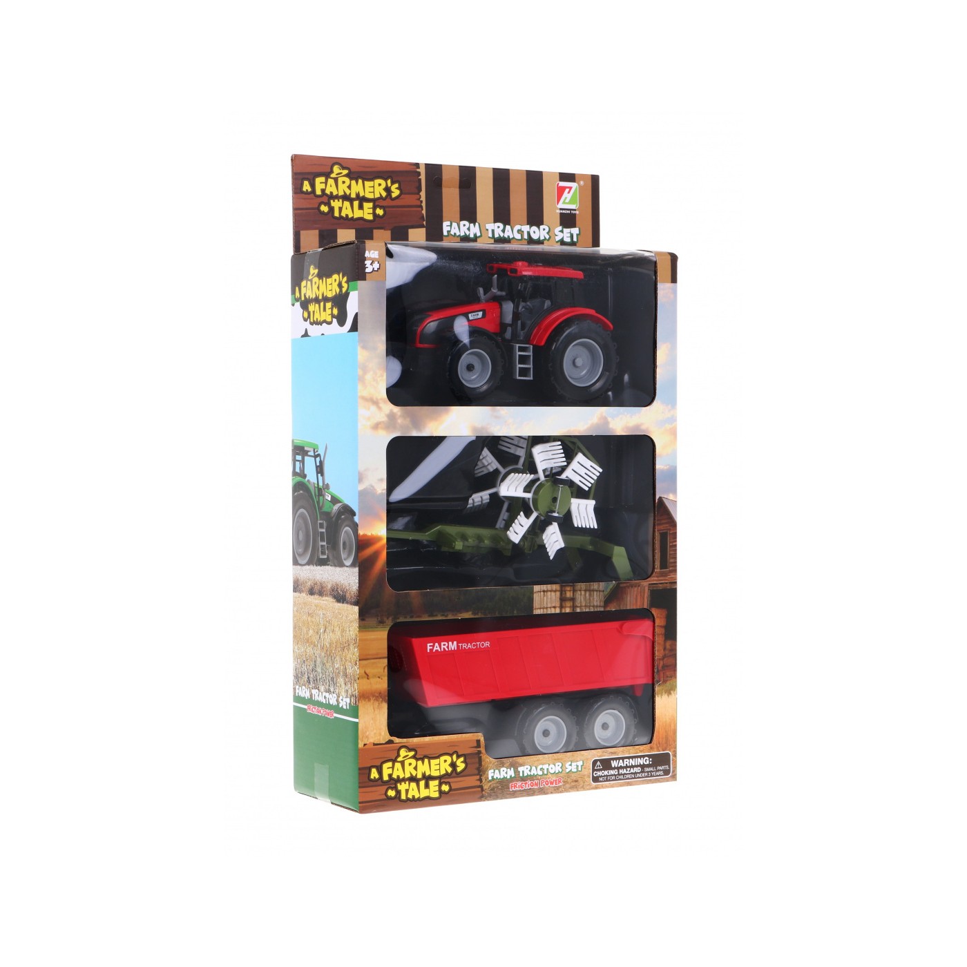 Traktor na prevracanie sena s výklopným prívesom pre deti 3+ Pohyblivé časti +Trecé pohon