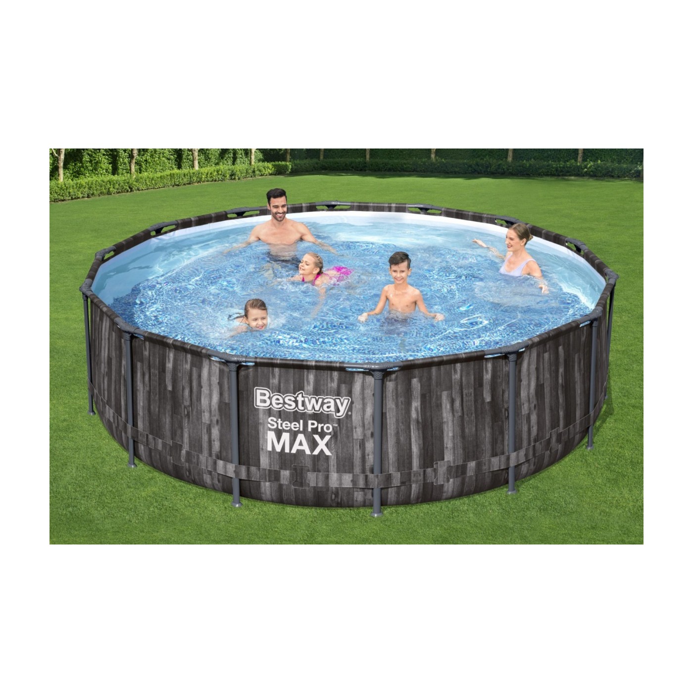 Bazén rámový Steel Pro MAX 427x107 Imitácia Dreva 14FT BESTWAY 5w1 + Čerpadlo + Rebrík