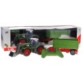 Traktor s bagrom a prívesom pre deti 3+ Diaľkovo ovládaný + Pohyblivé časti Zelený