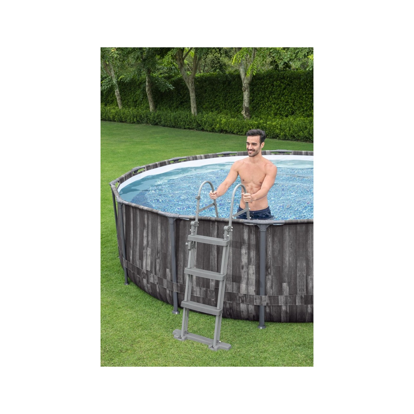 Bazén rámový Steel Pro MAX 427x107 Imitácia Dreva 14FT BESTWAY 5w1 + Čerpadlo + Rebrík