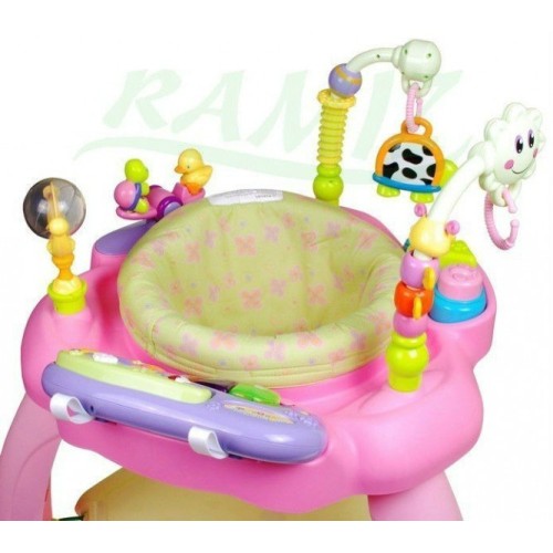 Trampolínka Jumping Multifunkčná, Skákadlo, Chodítko, Odrážadlo Ružová