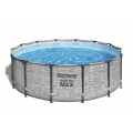 Bazén rámový Steel Pro MAX 427x122 Imitácia Kamene 14FT BESTWAY 5w1 + Príslušenstvo