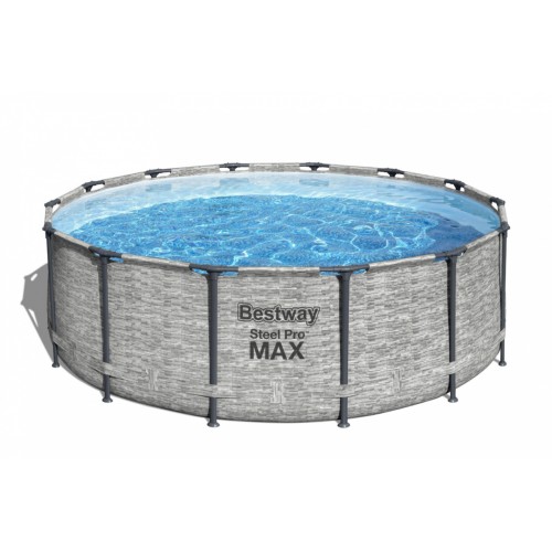 Bazén rámový Steel Pro MAX 427x122 Imitácia Kamene 14FT BESTWAY 5w1 + Príslušenstvo
