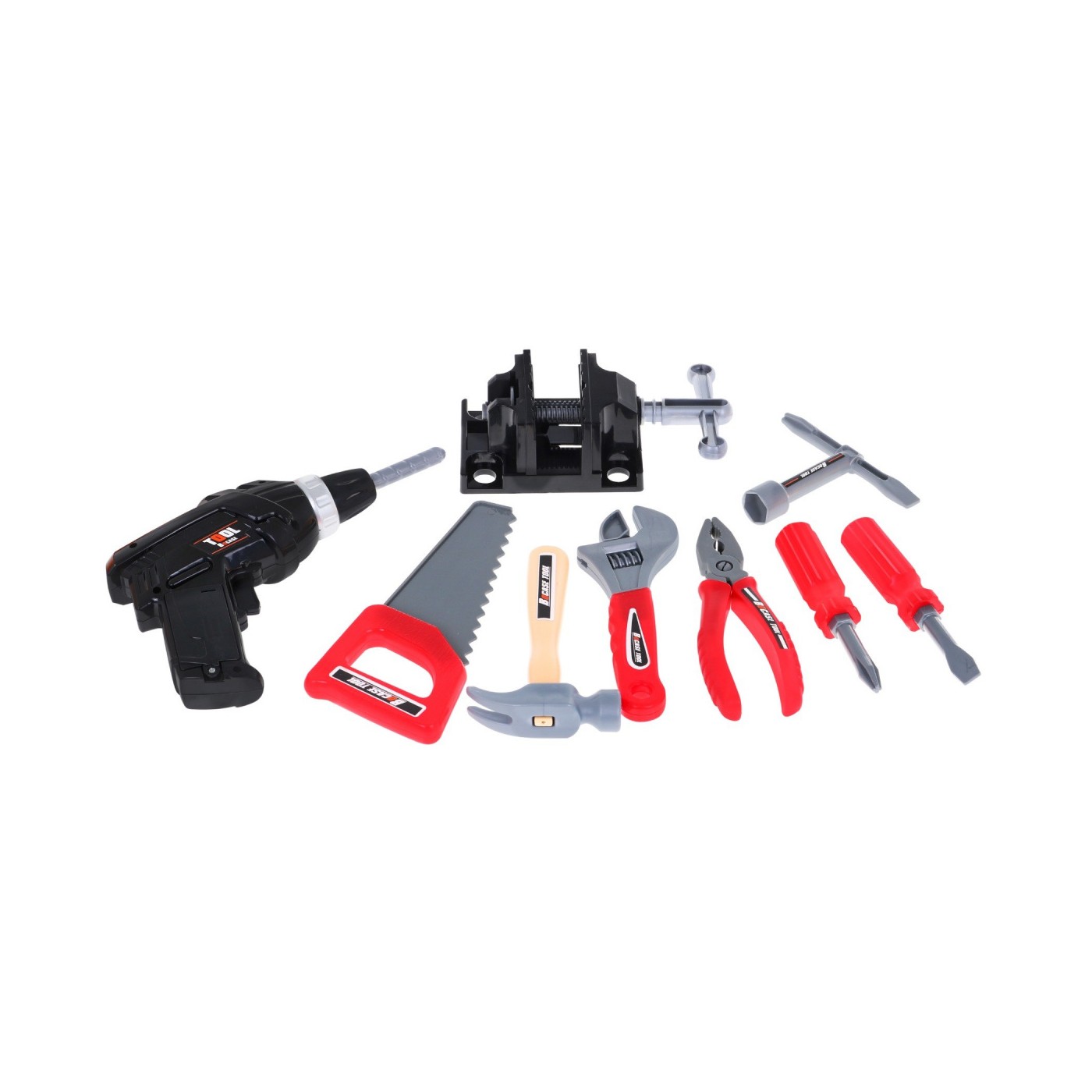 Sada majstra 3v1 pre deti 3+ Dielňa 100 ks Kufor + Stolík + Oblek stavbára