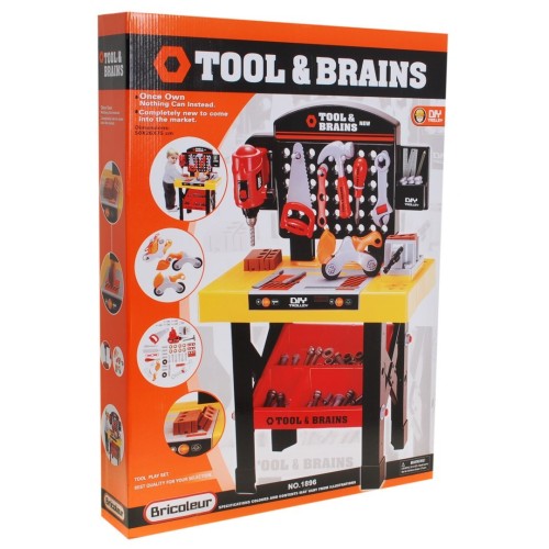 Dielňa s náradím 2v1 pre deti 3+ Budovanie modelov + Príslušenstvo + Náradie pre malého majstra