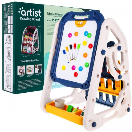 Obojstranná Kriedová magnetická tabuľa pre deti 3+ Nastavenie výšky + Police na knihy + Príslušenstvo