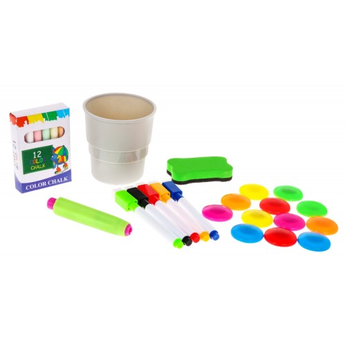 Obojstranná Kriedová magnetická tabuľa pre deti 3+ Nastavenie výšky + Police na knihy + Príslušenstvo